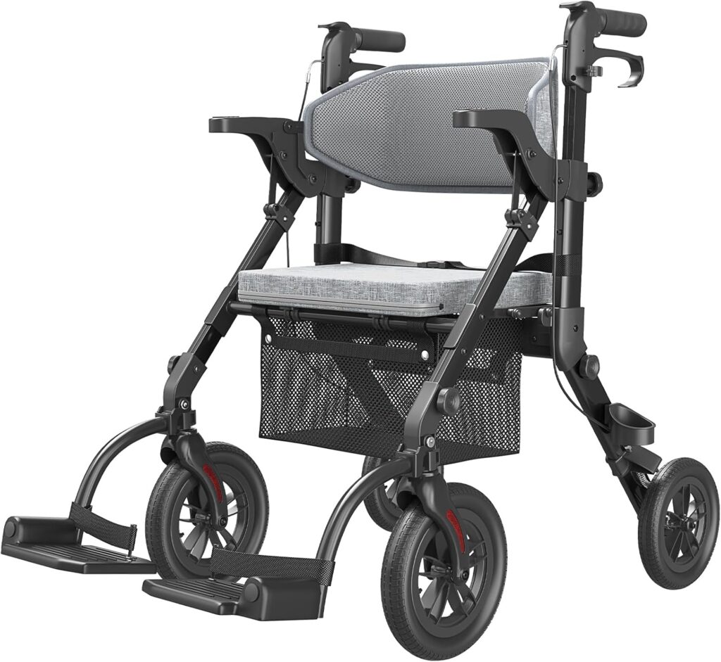 2in1 rollator wheelchair