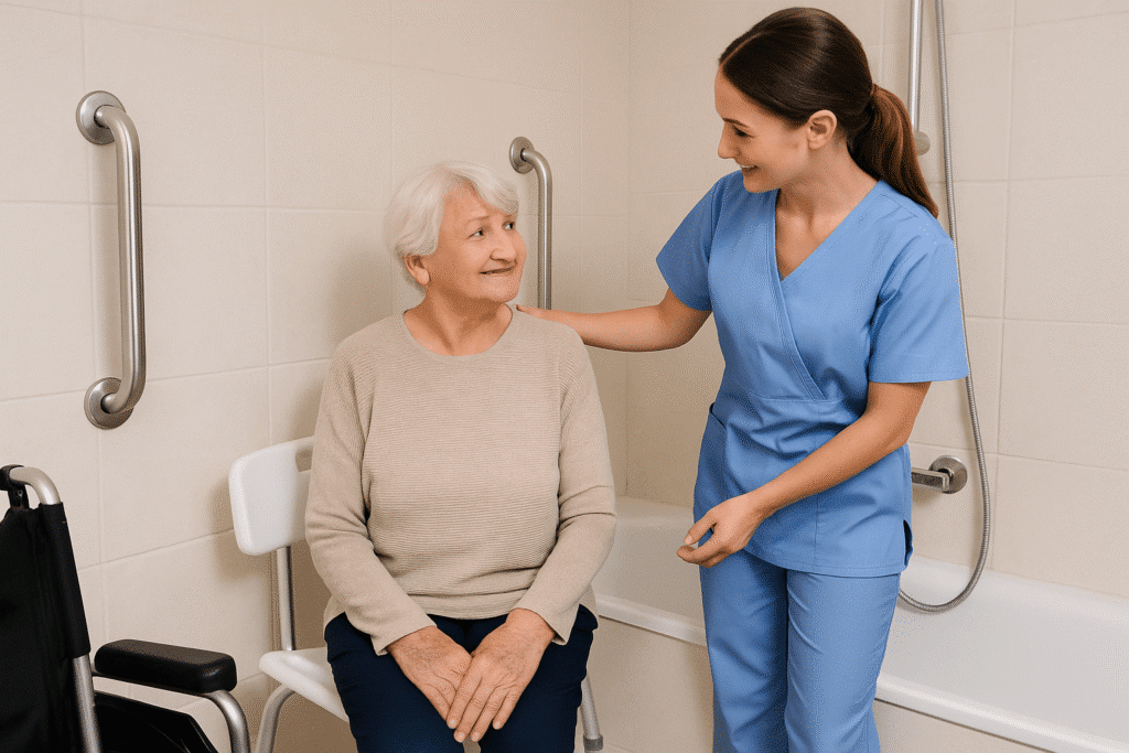 how to help senior with bathing at home